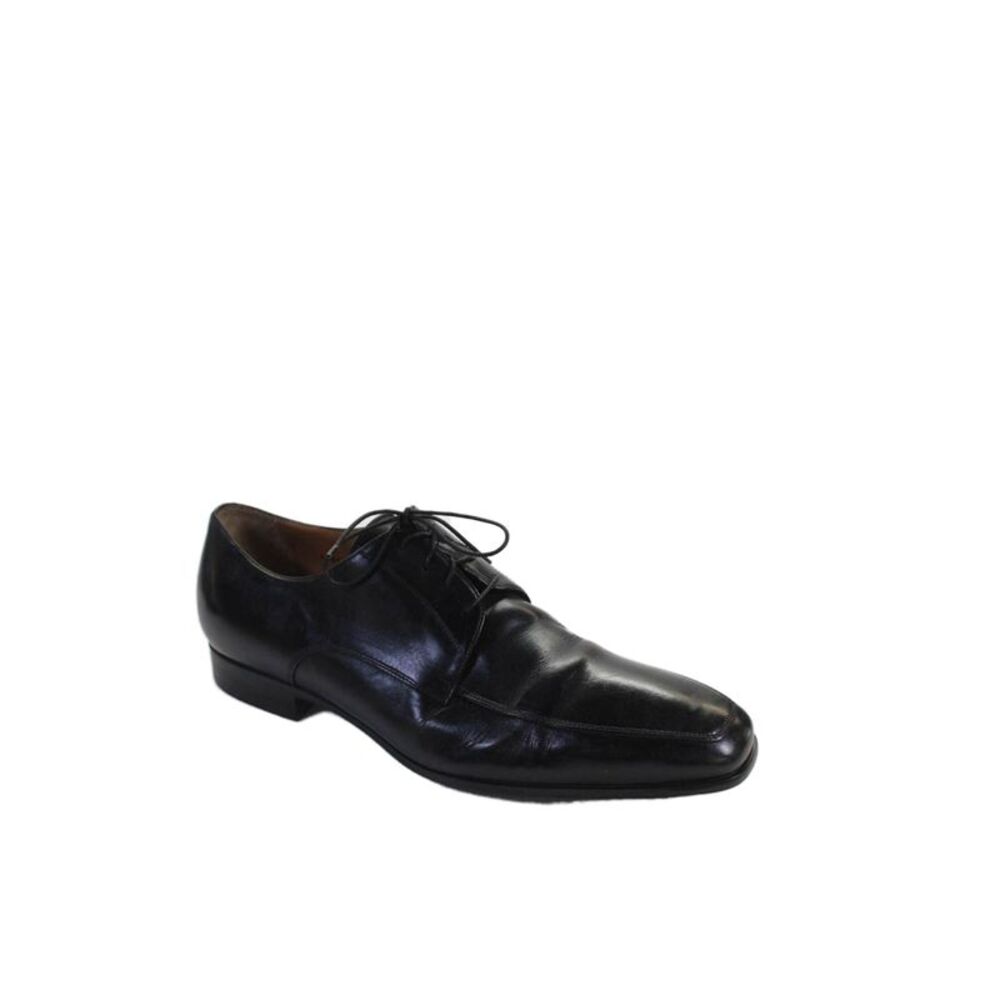 Santoni Mens Leather Lace Up Oxford Dress Shoes Black Size 10.5 EE